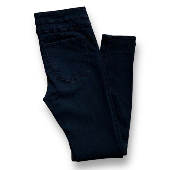 Abercrombie & Fitch High Rise Super Skinny Jeans Black Denim Button Fly Moto - Picture 4 of 12